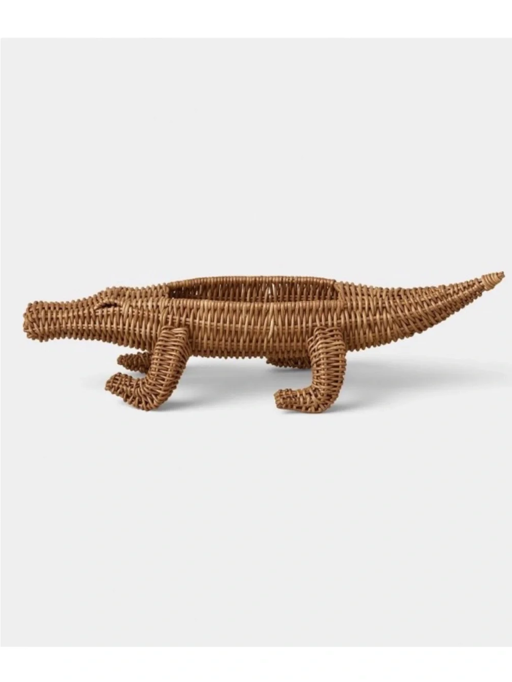 Threshold - Woven Rattan Alligator Reptile Basket Pencil Holder - Brown